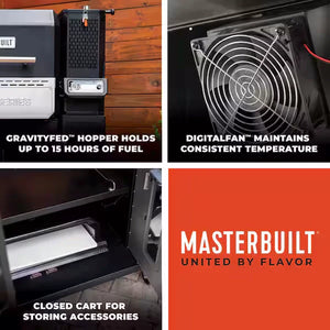 Masterbuilt 1150 Gravity Fed Charcoal BBQ Grill and Smoker
