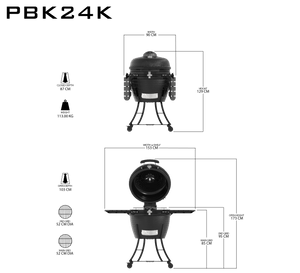 Pit Boss K24 24" (60cm) Black Ceramic Kamado BBQ with Cover